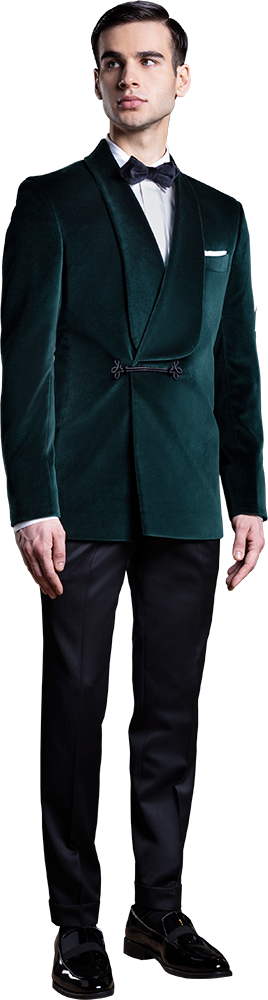 Green Velvet Tuxedo Jacket