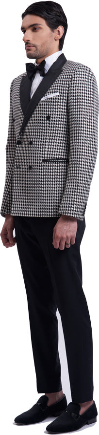 Houndstooth dinner jacket ensemble