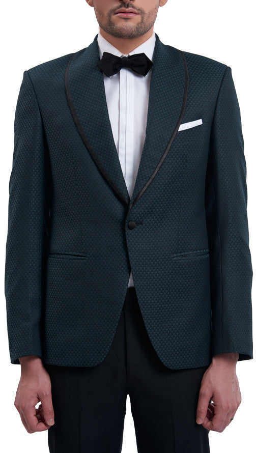 Teal dinner jacket ensemble