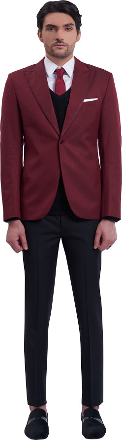 Burgundy dinner jacket ensemble