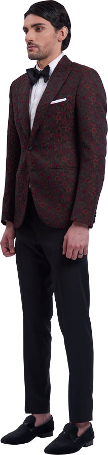 Burgundy dinner jacket ensemble