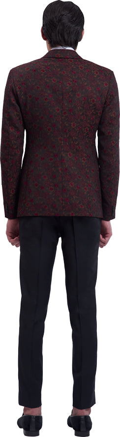 Burgundy dinner jacket ensemble