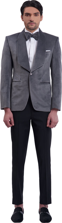 Grey dinner jacket ensemble