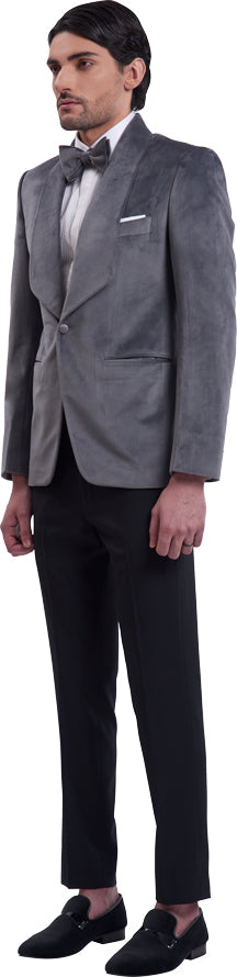 Grey dinner jacket ensemble