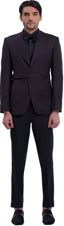 Dark purple dinner jacket ensemble