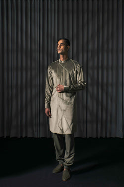 The Olive Velvet Kurta