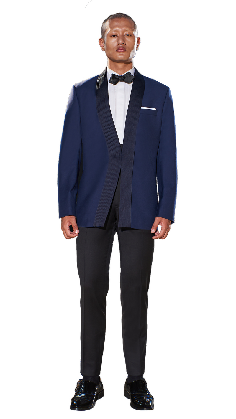 Navy Open Jacket Ensemble