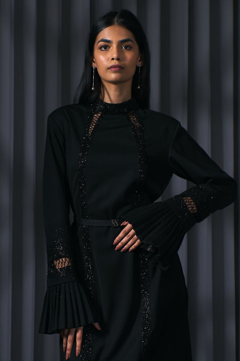 The Black Entwined Kurta