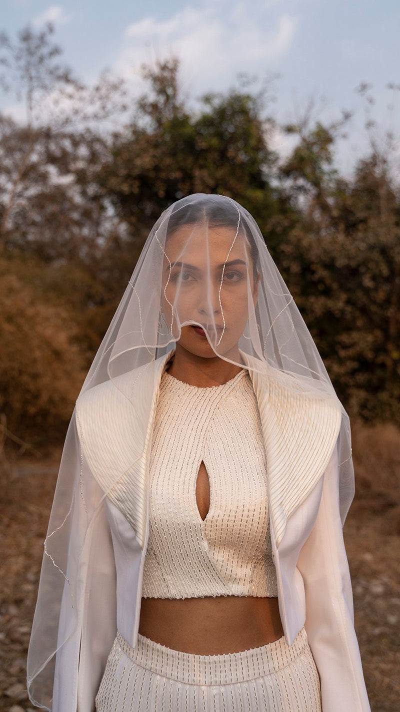 Crowned White Power Bride Suit