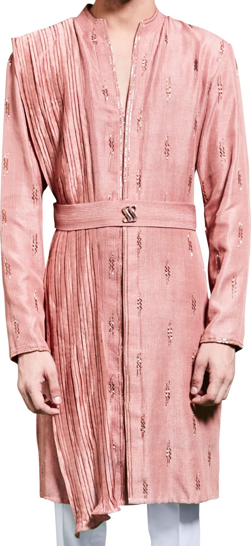 Peach Embroidered Kurta Ensemble