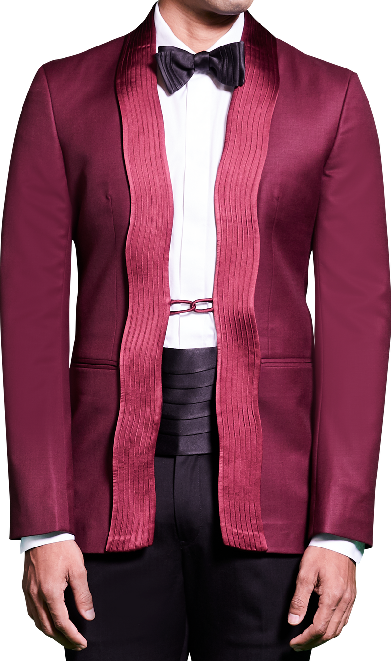 Maroon Tuxedo Suit Ensemble