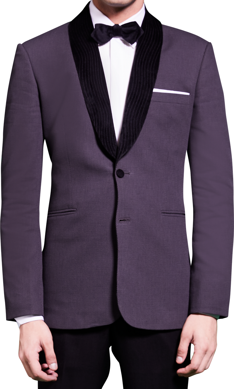 Black Grey Tuxedo Suit Ensemble