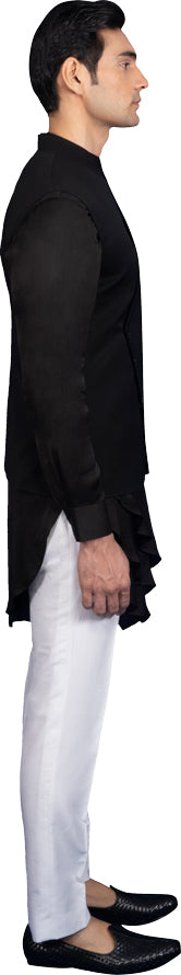 Black Bandi Kurta Ensemble