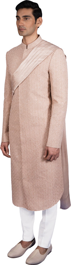 Rose Gold Sherwani Ensemble