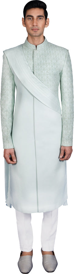 Ice Blue Sherwani Ensemble