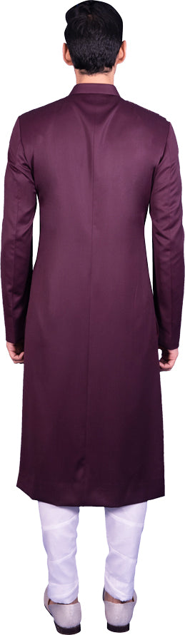 Deep Wine Sherwani Ensemble