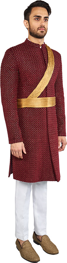 Burgundy Sherwani