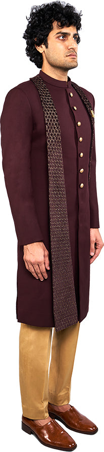 Burgundy Sherwani