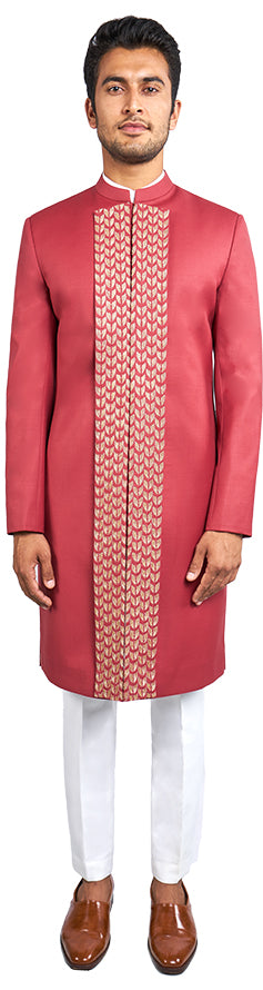 Tomato Red Sherwani Ensemble