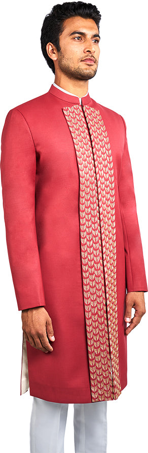 Tomato Red Sherwani Ensemble