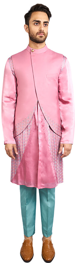 Pink Bandi & Kurta Ensemble