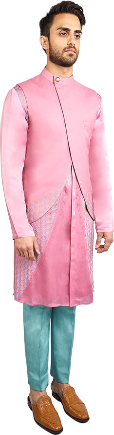 Pink Bandi & Kurta Ensemble