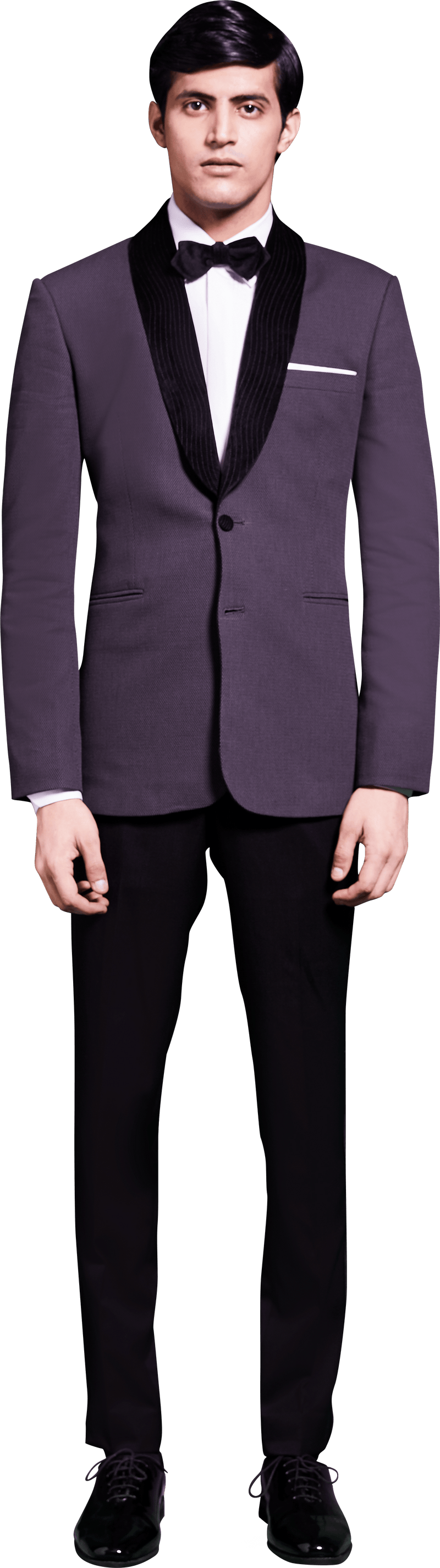 Black Grey Tuxedo Suit Ensemble