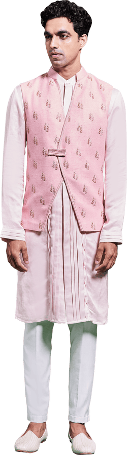 Pink Bandi & Kurta Ensemble