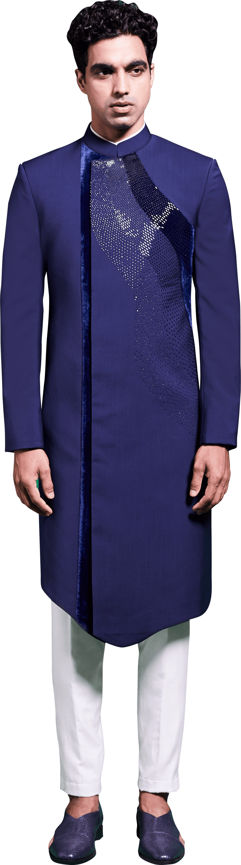 Navy Blue Sherwani Ensemble