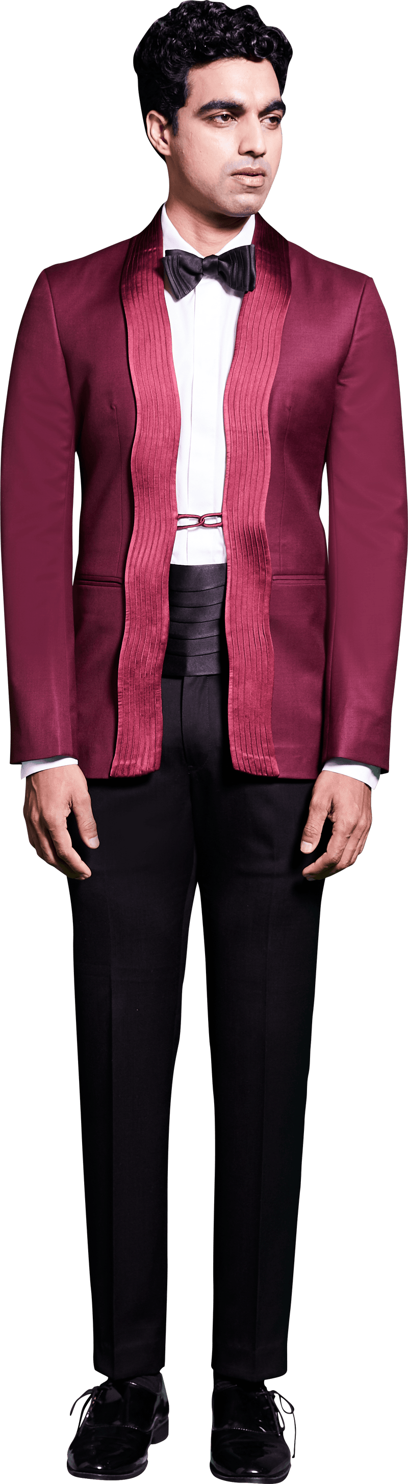 Maroon Tuxedo Suit Ensemble