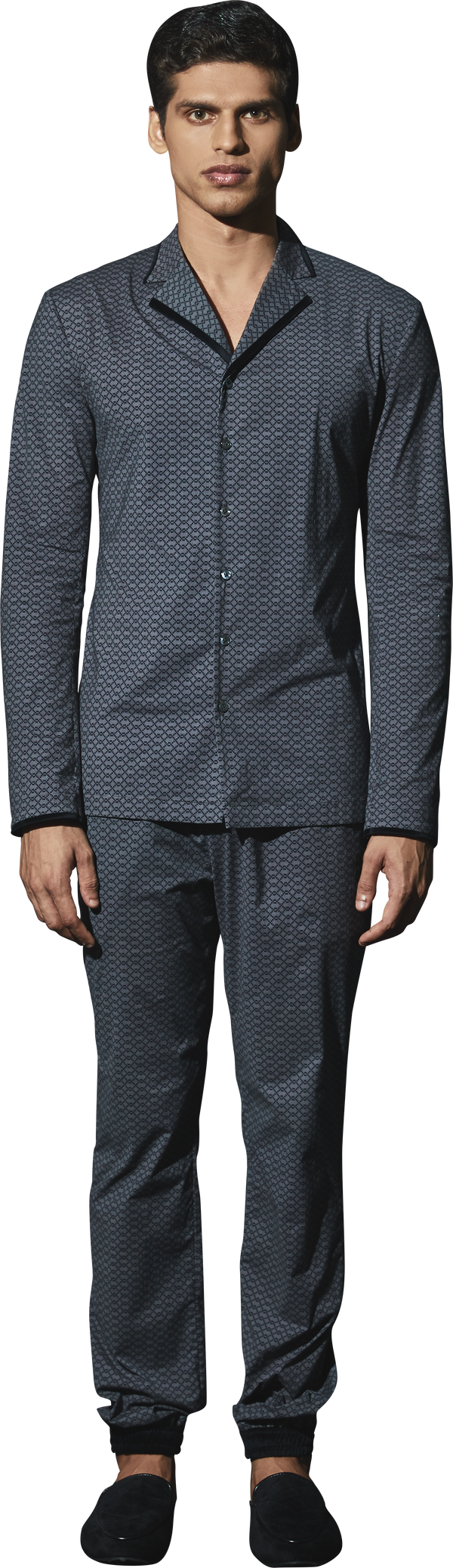 Grey Printed PJ Set - Men