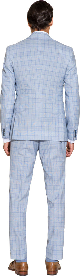 Sky blue three piece suit