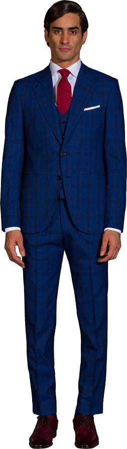 Cobalt blue three piece suit