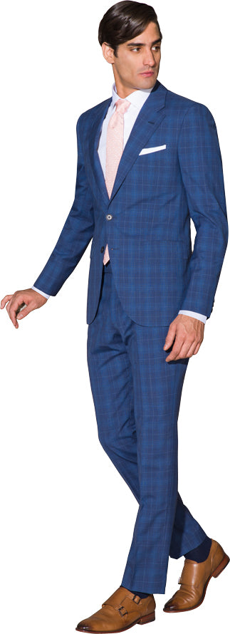 Denim blue two piece suit