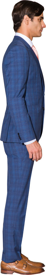 Denim blue two piece suit